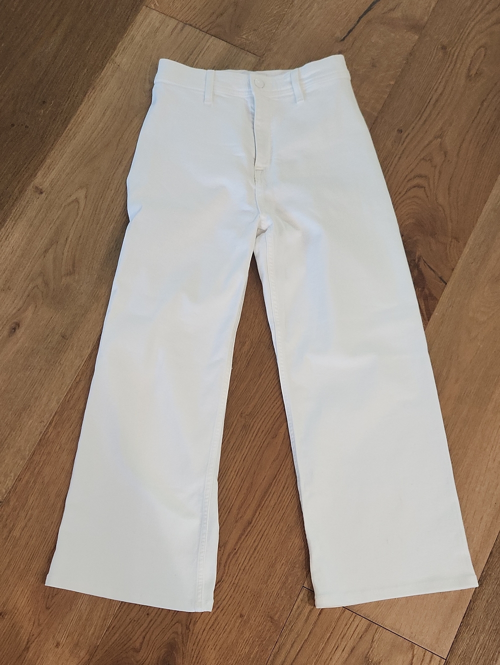 pistola White Cropped Wide-Leg Jeans